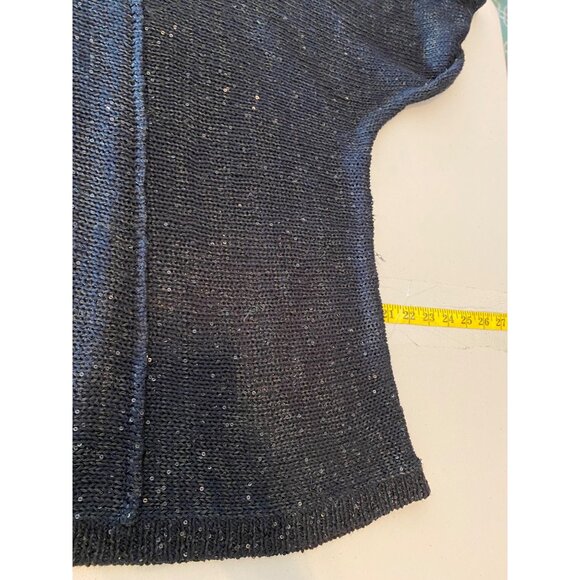 Holly Robinson Peete Open front Cardigan Sweater Black Sequin Knit 1X - Picture 7 of 9